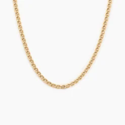 Collier Or Jaune Capucin Maille Marine