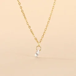 Collier Or Jaune Emilee Oxyde De Zirconium