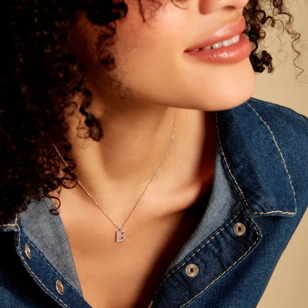 Collier Oran Or Blanc Diamant