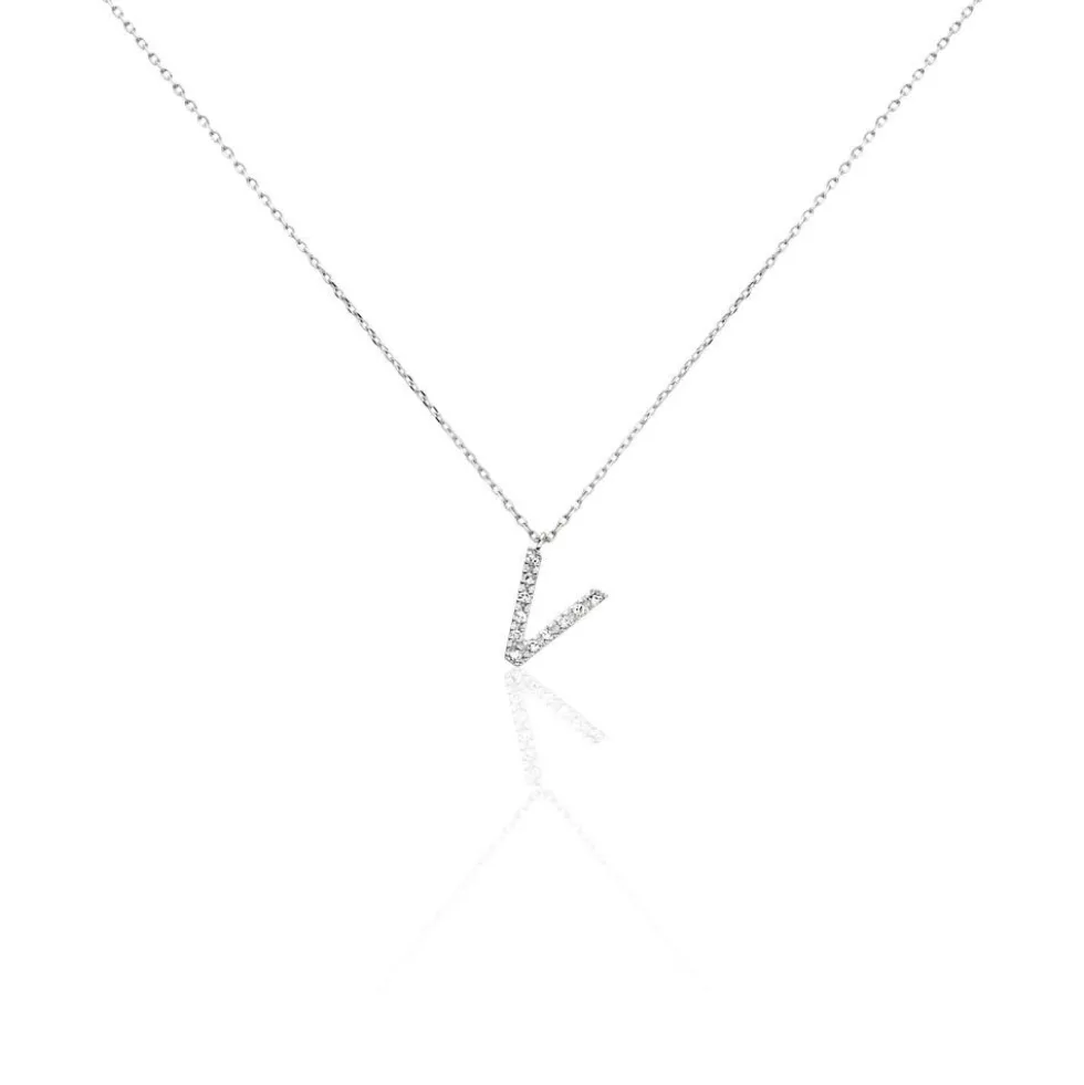 Collier Oran Or Blanc Diamant