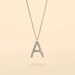 Collier Oran Or Blanc Diamant
