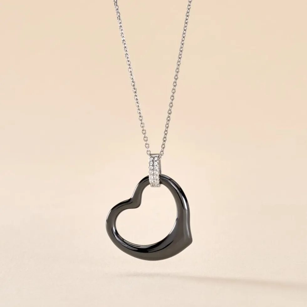 Collier Pam Argent Blanc Céramique Et Oxyde De Zirconium