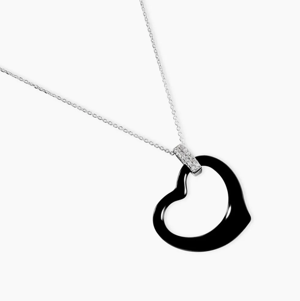 Collier Pam Argent Blanc Céramique Et Oxyde De Zirconium