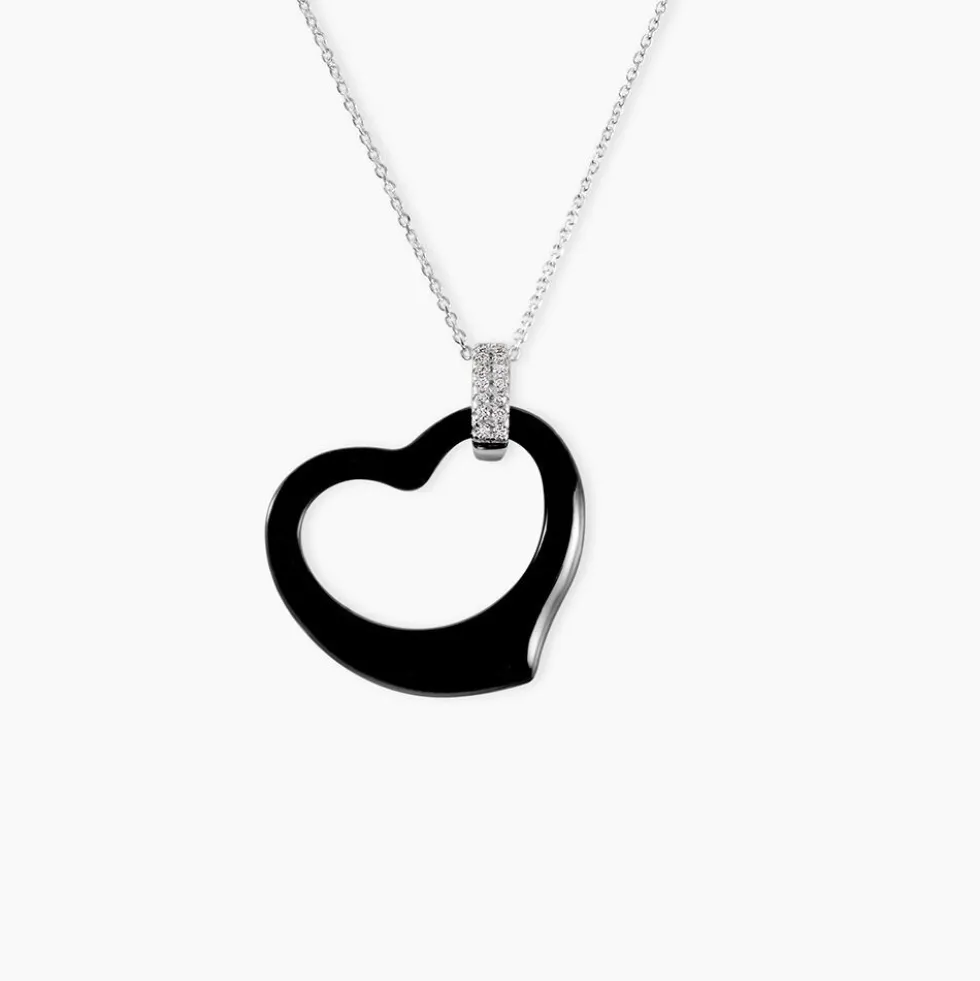 Collier Pam Argent Blanc Céramique Et Oxyde De Zirconium