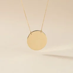 Collier Pastille Gravable Or Jaune