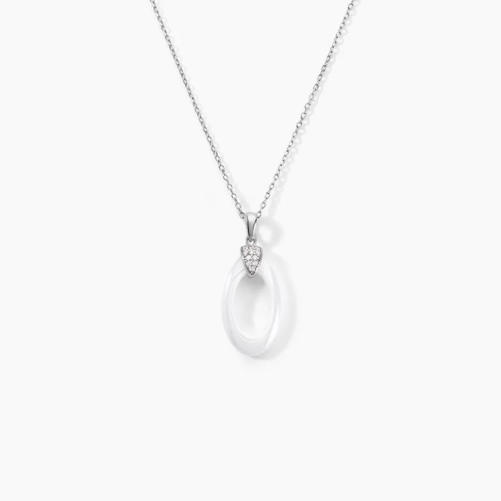 Collier Peer Argent Blanc Oxyde De Zirconium