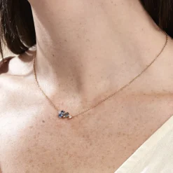 Collier Plaqué Or Era Pierre De Synthèse