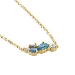 Collier Plaqué Or Era Pierre De Synthèse