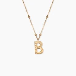 Collier Plaqué Or Jaune Lettra