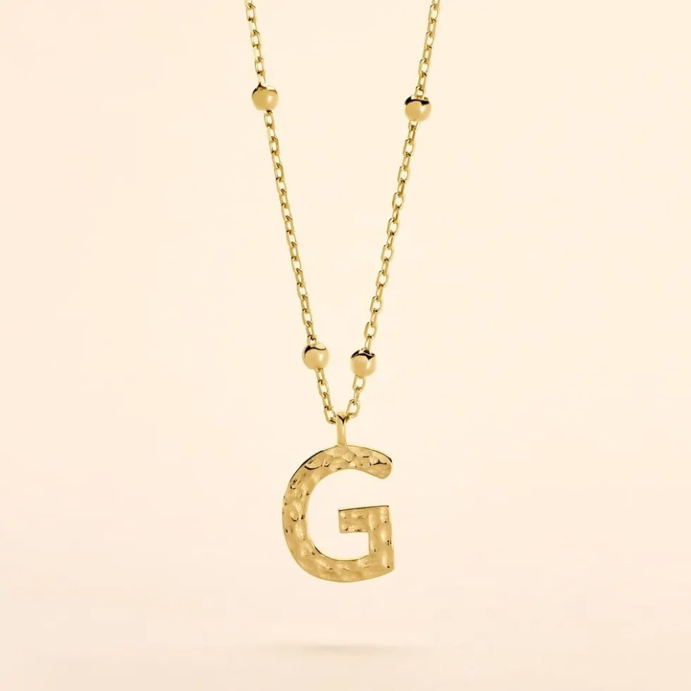 Collier Plaqué Or Jaune Lettra