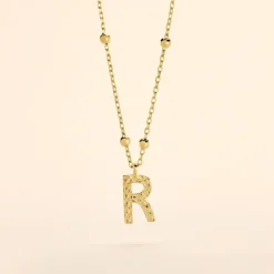 Collier Plaqué Or Jaune Lettra