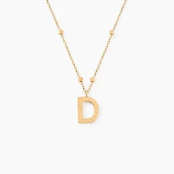 Collier Plaqué Or Jaune Lettra
