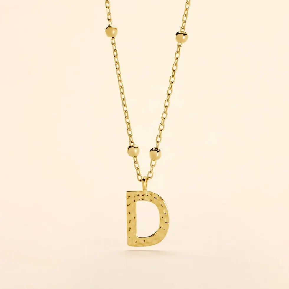 Collier Plaqué Or Jaune Lettra