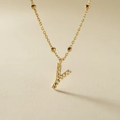 Collier Plaqué Or Jaune Lettra