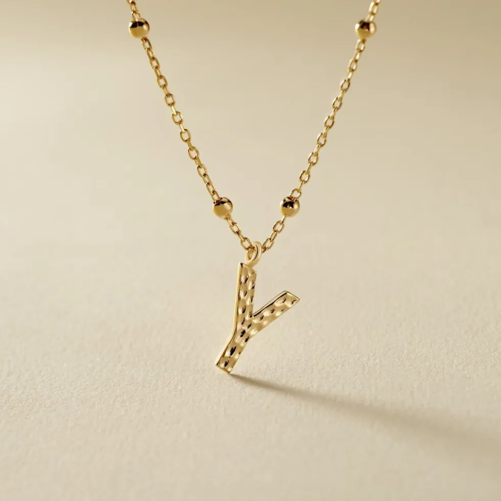 Collier Plaqué Or Jaune Lettra