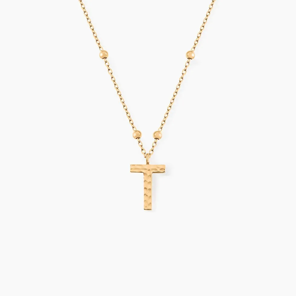 Collier Plaqué Or Jaune Lettra