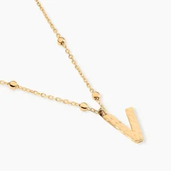 Collier Plaqué Or Jaune Lettra