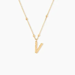 Collier Plaqué Or Jaune Lettra