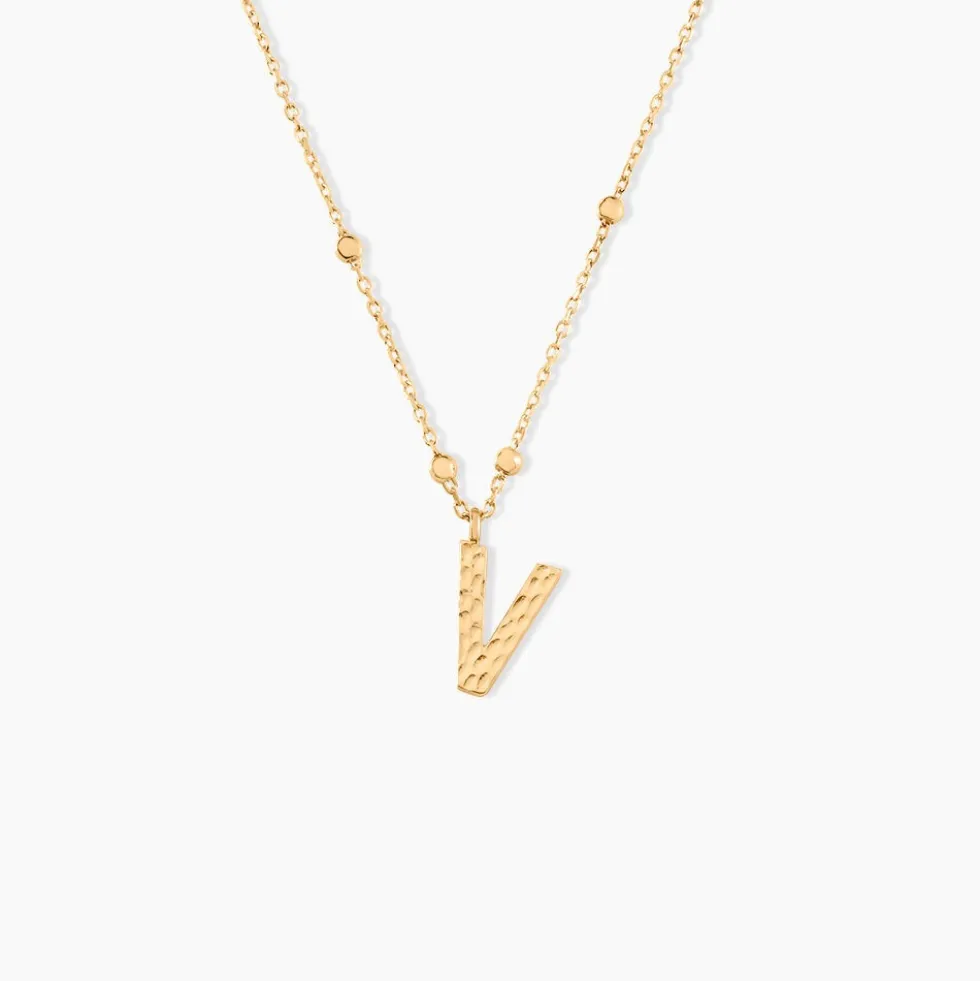 Collier Plaqué Or Jaune Lettra