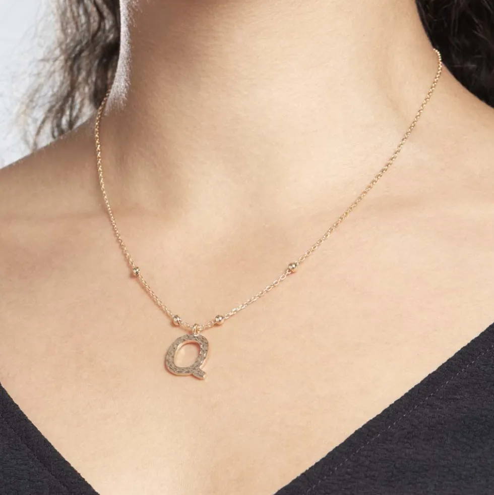 Collier Plaqué Or Jaune Lettra