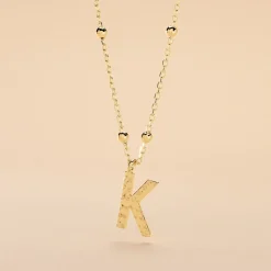 Collier Plaqué Or Jaune Lettra