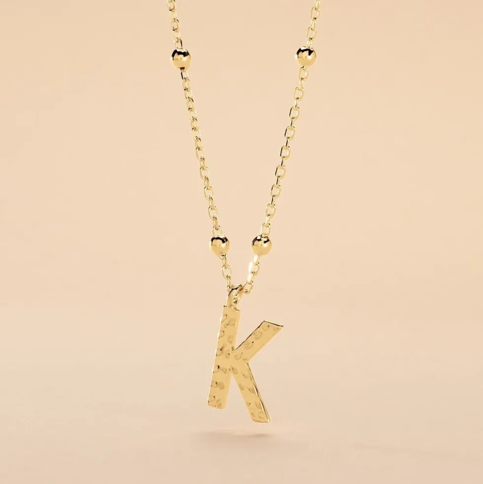Collier Plaqué Or Jaune Lettra