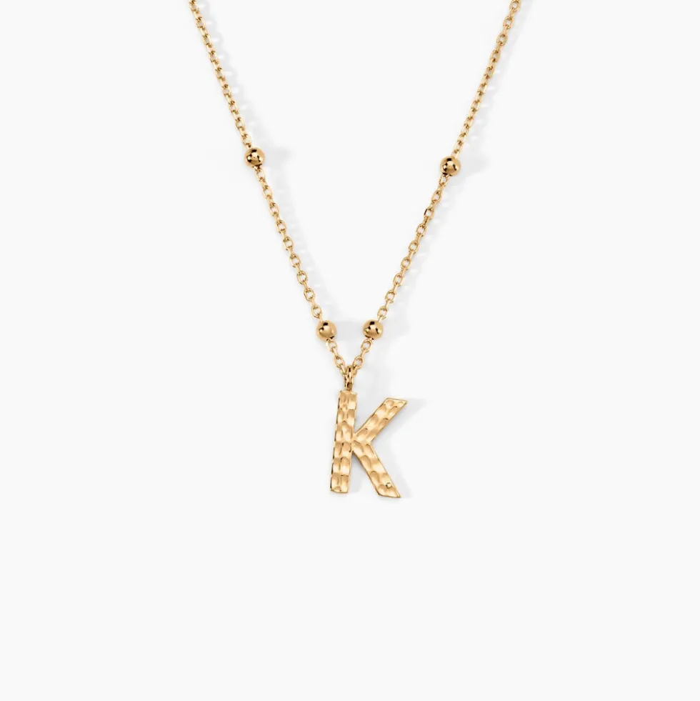 Collier Plaqué Or Jaune Lettra