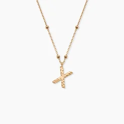 Collier Plaqué Or Jaune Lettra