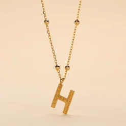 Collier Plaqué Or Jaune Lettra