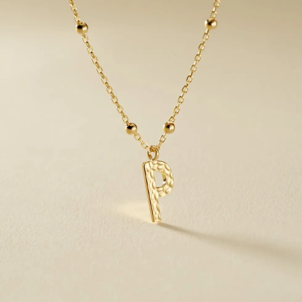 Collier Plaqué Or Jaune Lettra