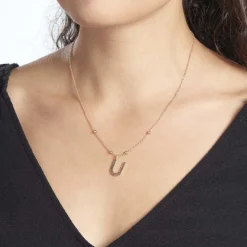Collier Plaqué Or Jaune Lettra