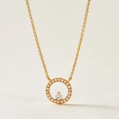 Collier Plaqué Or Lila Oxydes De Zirconium