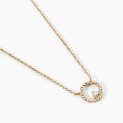 Collier Plaqué Or Lila Oxydes De Zirconium