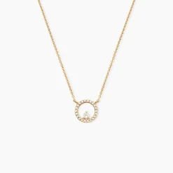 Collier Plaqué Or Lila Oxydes De Zirconium