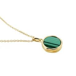 Collier Plaqué Or Neassa Malachite