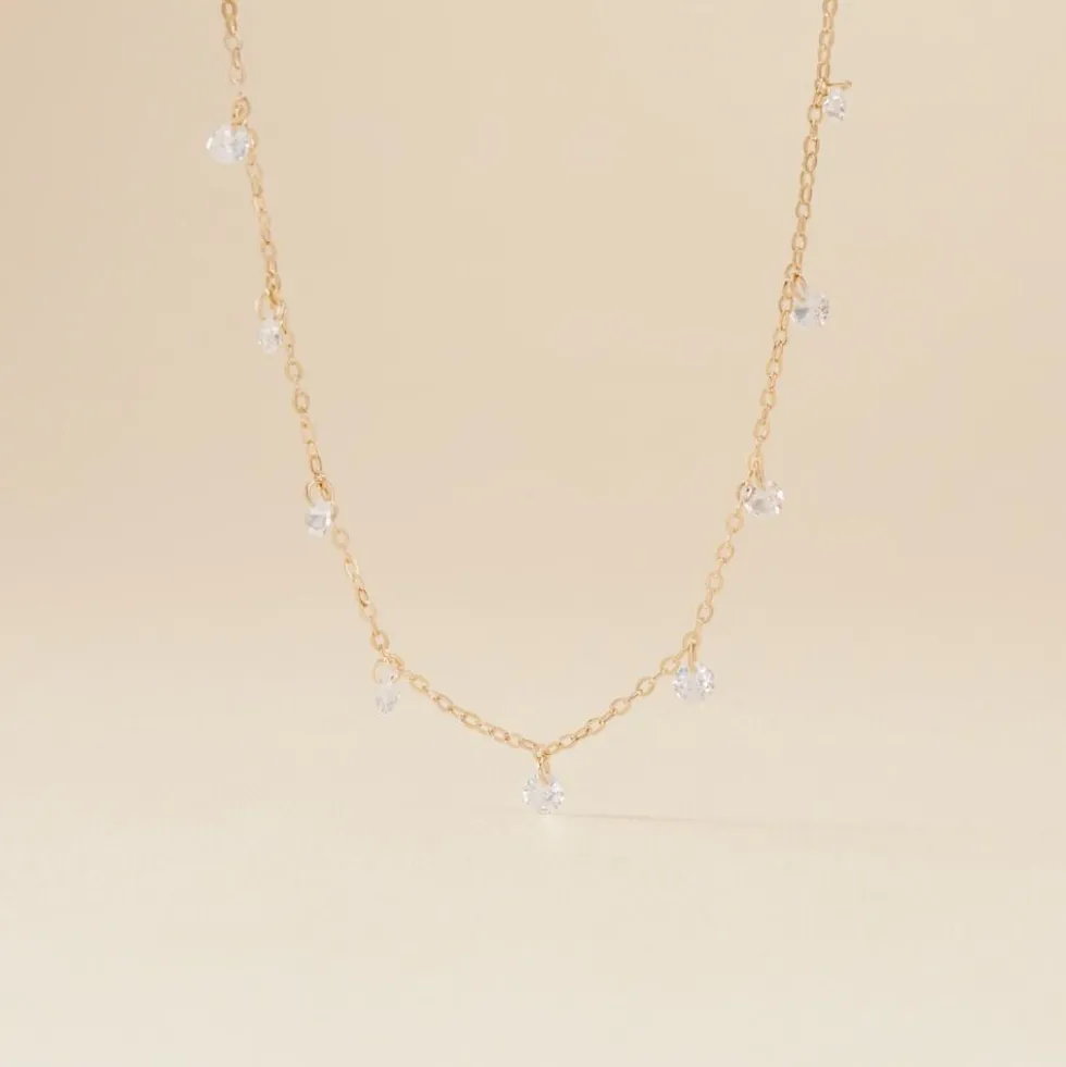 Collier Plaqué Or Oxydes De Zirconium