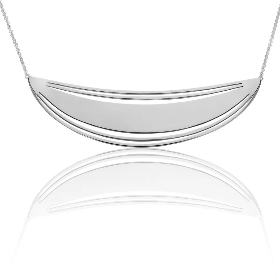 Collier Plastron Tamara Acier Blanc
