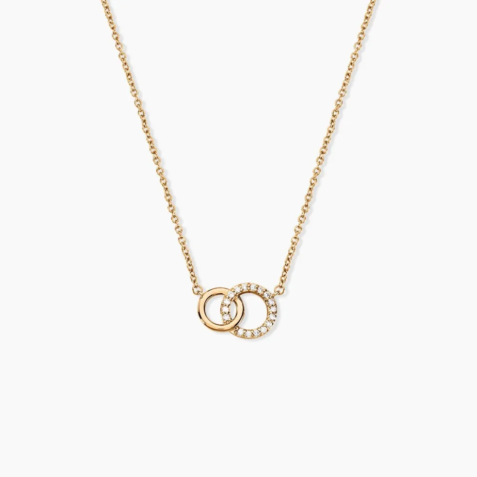 Collier Poeae Plaqué Or Jaune Oxyde De Zirconium