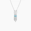 Collier Poehei Argent Blanc Cristaux De Swarovski