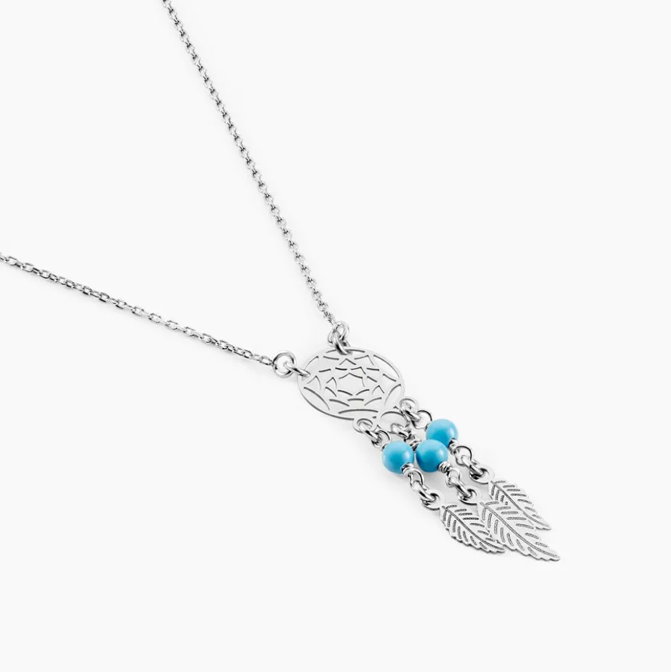 Collier Poehei Argent Blanc Cristaux De Swarovski