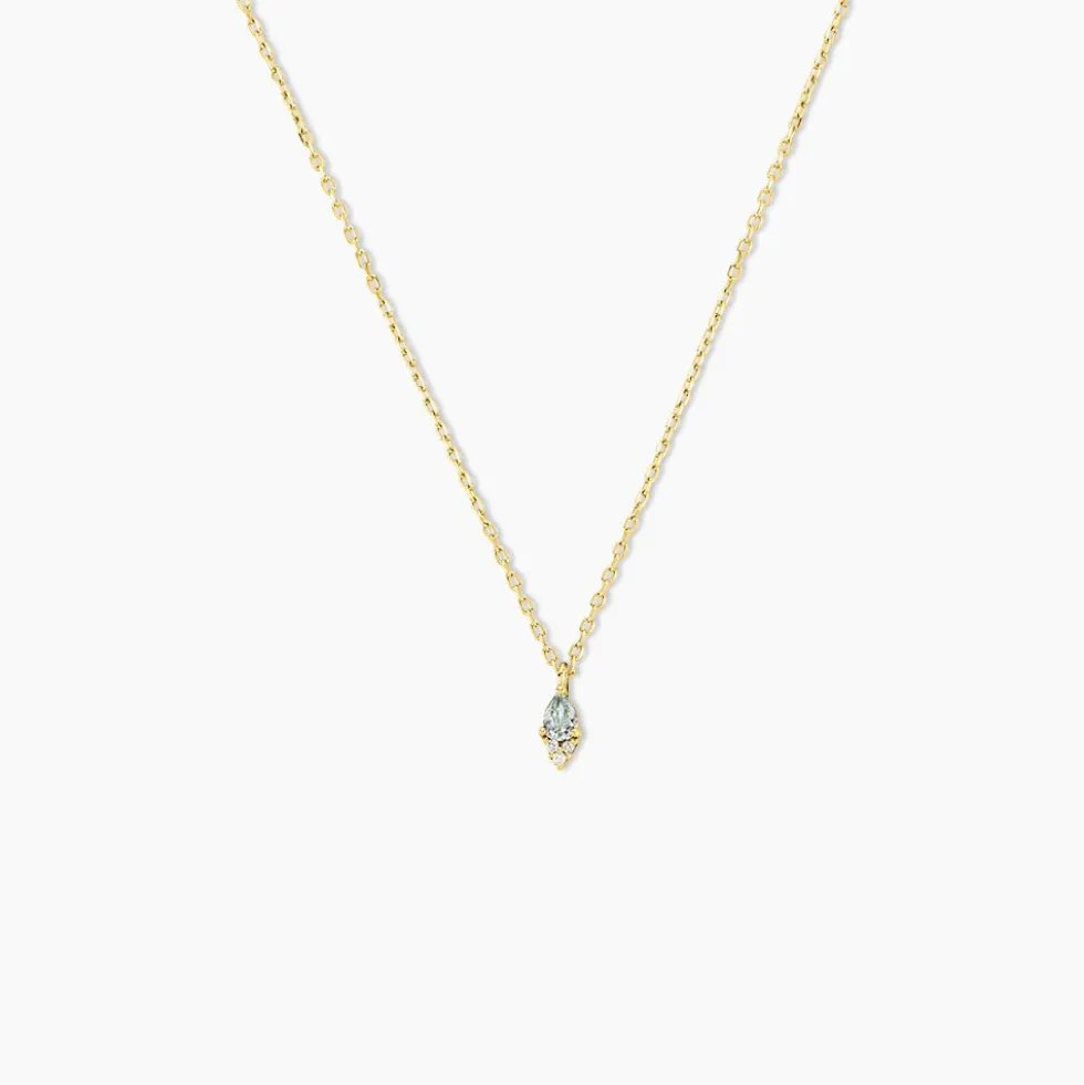 Collier Poem Argent Jaune Topaze Oxyde De Zirconium