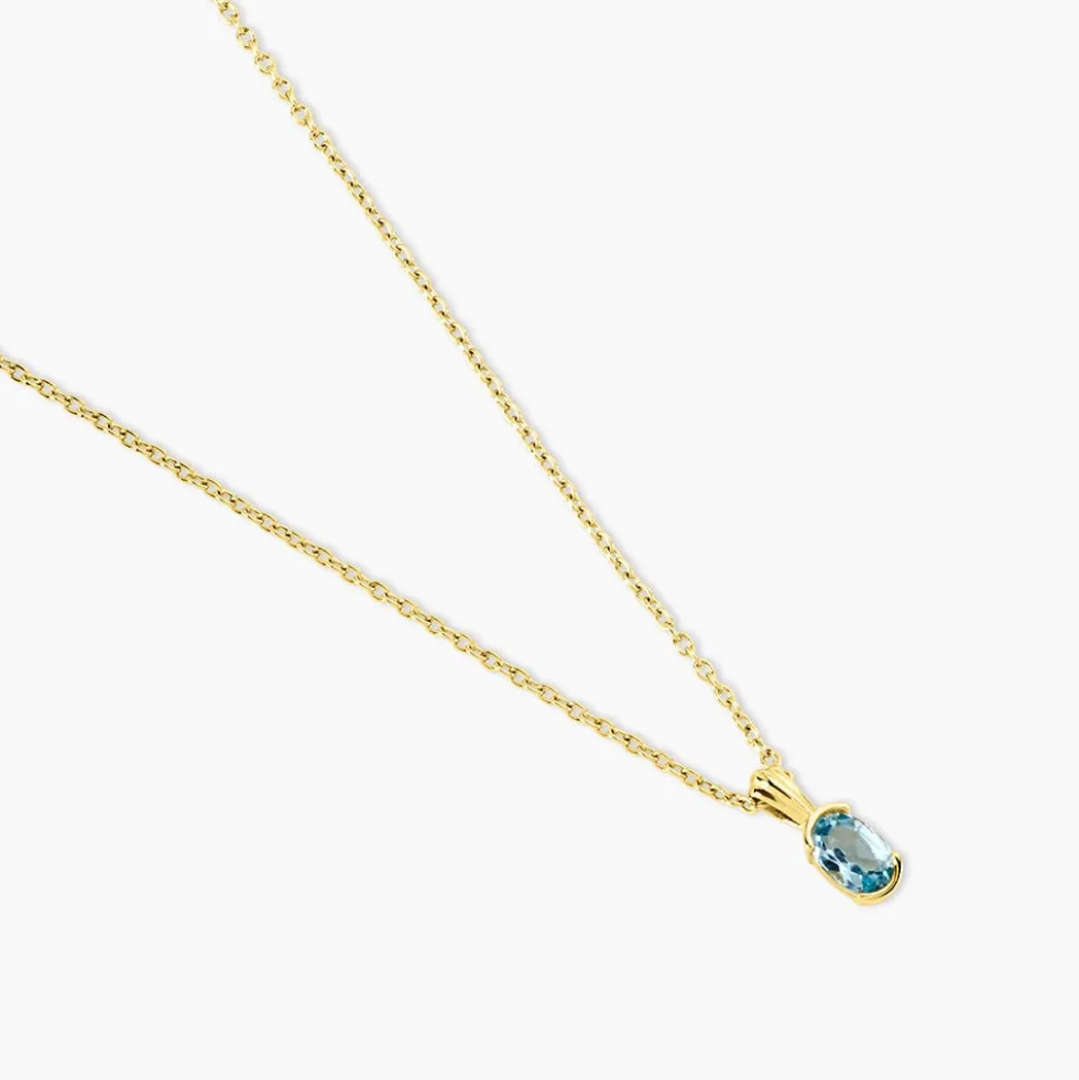 Collier Poem Argent Jaune Topaze