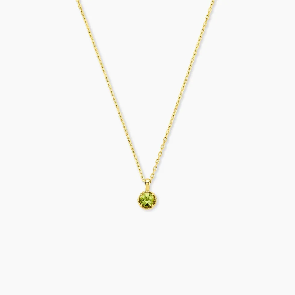 Collier Poem Argent Jaune Péridot