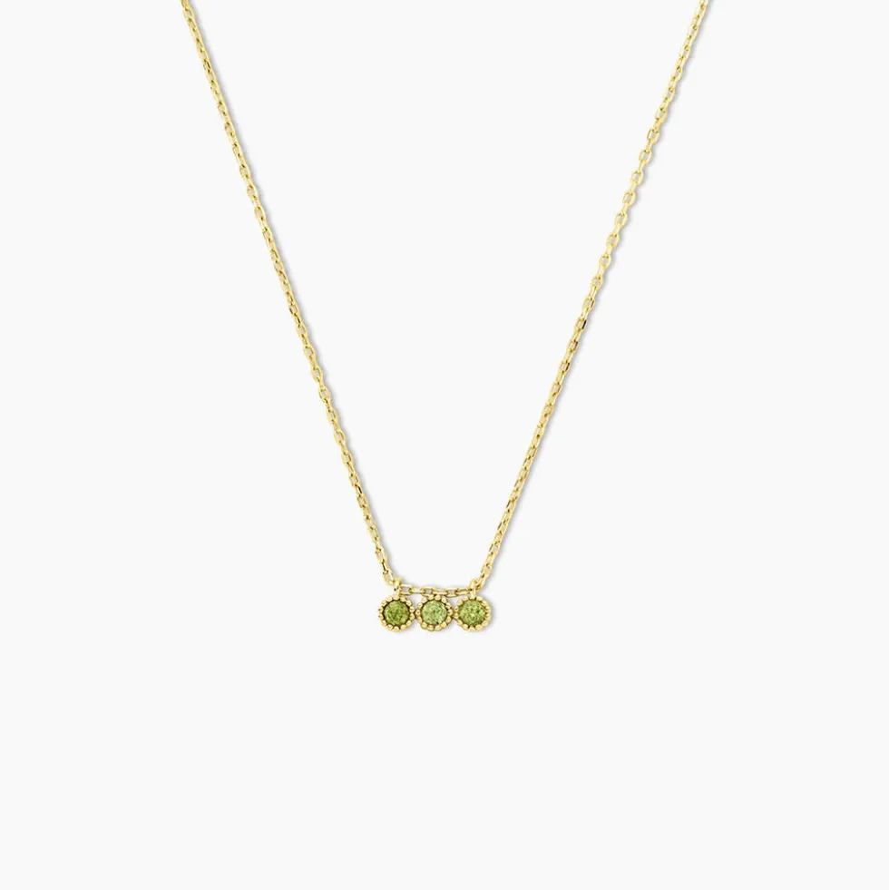 Collier Poem Argent Jaune Péridot