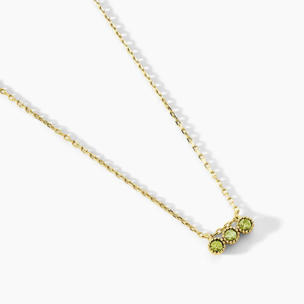 Collier Poem Argent Jaune Péridot