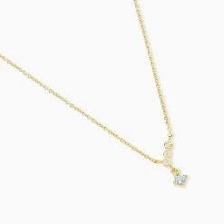 Collier Poem Argent Jaune Topaze Oxyde De Zirconium