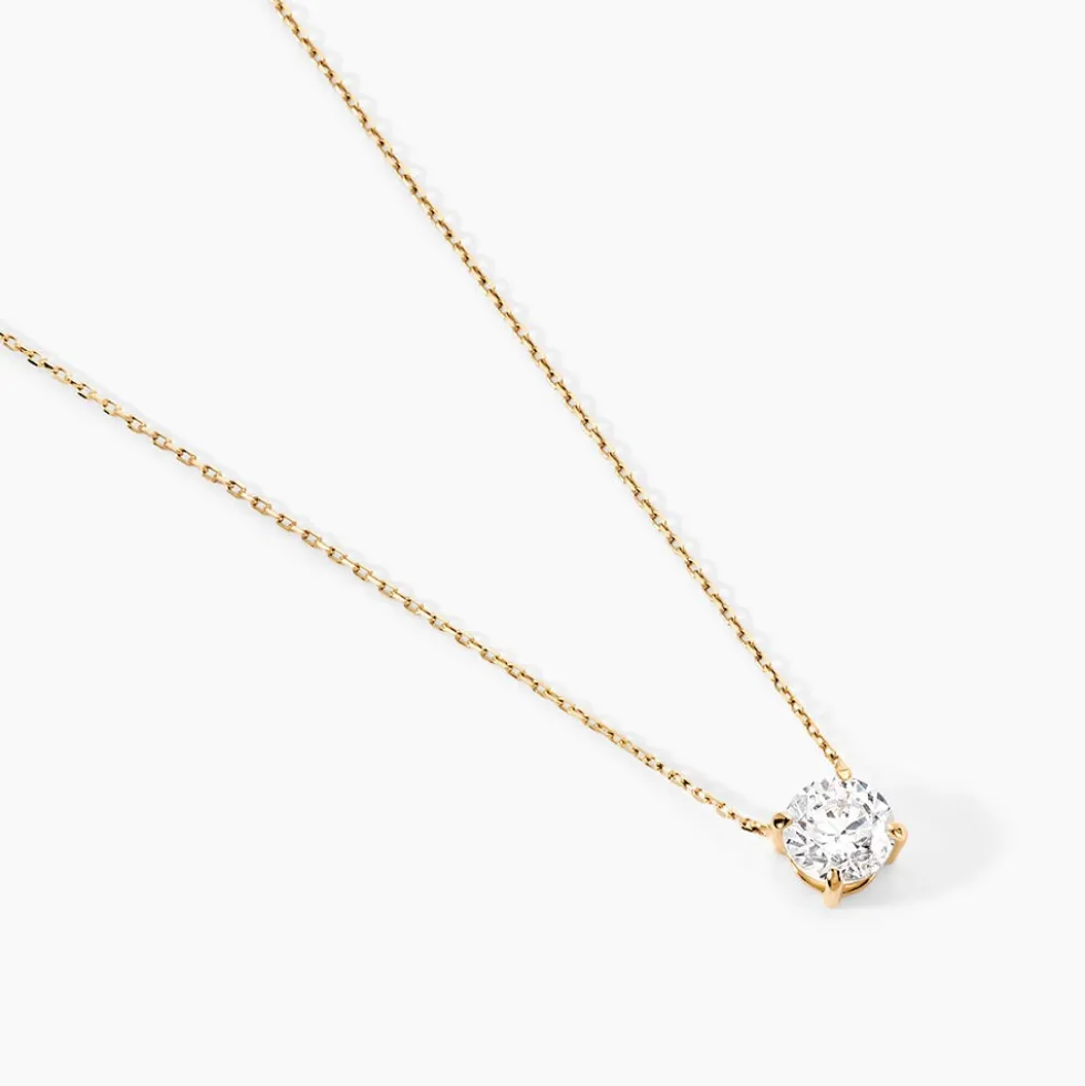 Collier Ponama Or Jaune Oxyde De Zirconium