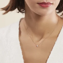 Collier Ponama Or Rose Oxyde De Zirconium