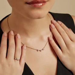 Collier Poésie Rosée Plaque Or Jaune Oxyde De Zirconium
