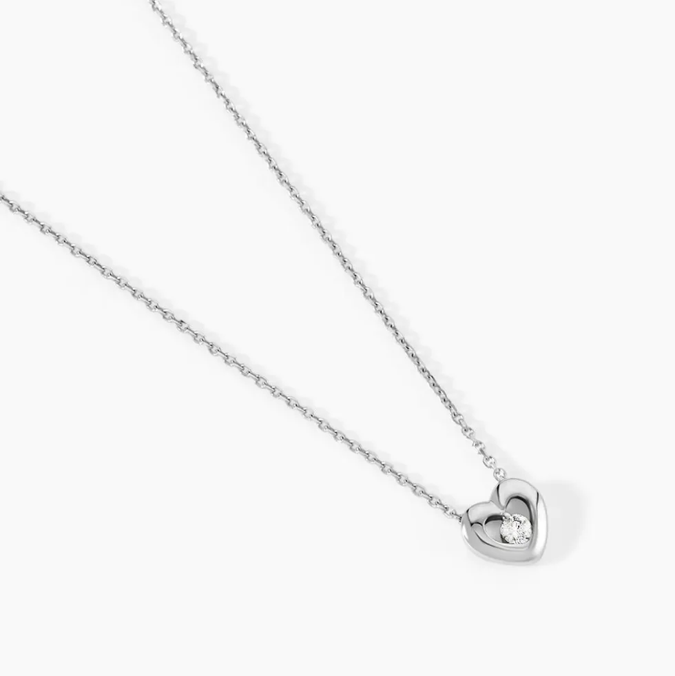 Collier Purete Or Blanc Diamant